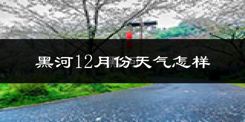 黑河12月份天气怎样?黑河十二月冷不冷?