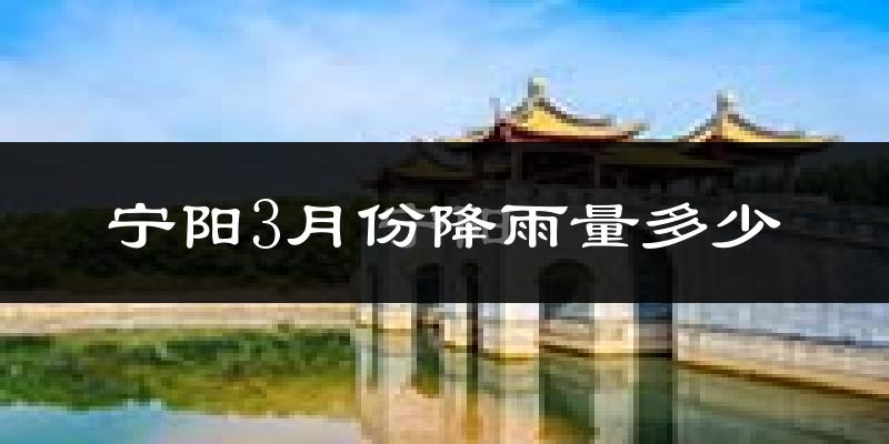 宁阳3月份降雨量多少?宁阳三月下雨多吗?